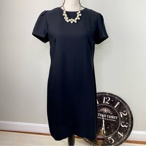 Banana Republic Black shift dress capped ruffle sleeve size 6